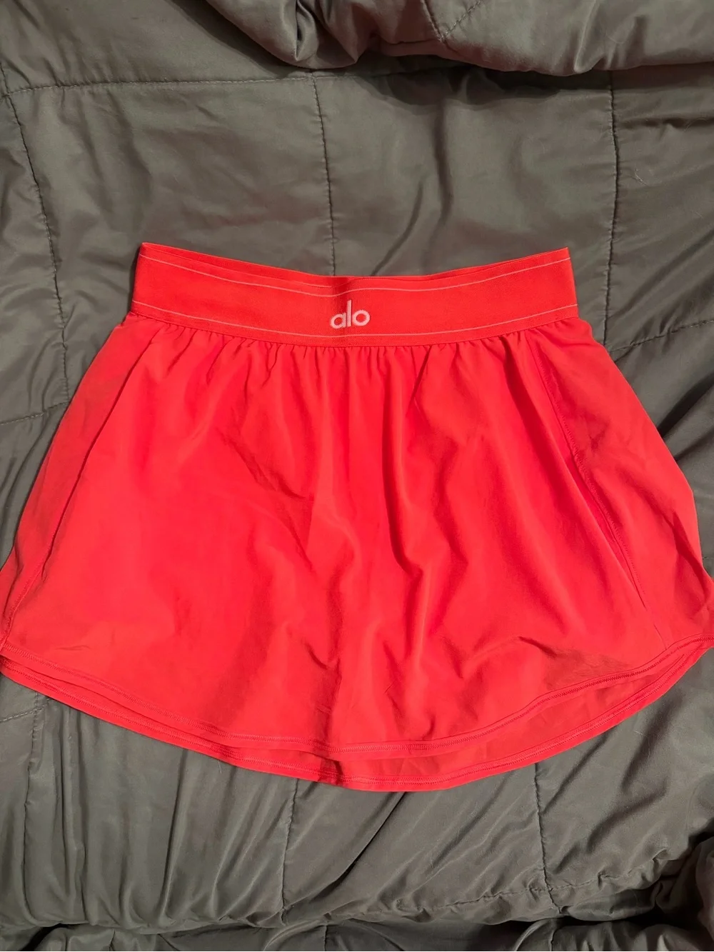 ALO Yoga Candy Red Match Point Tennis Skirt